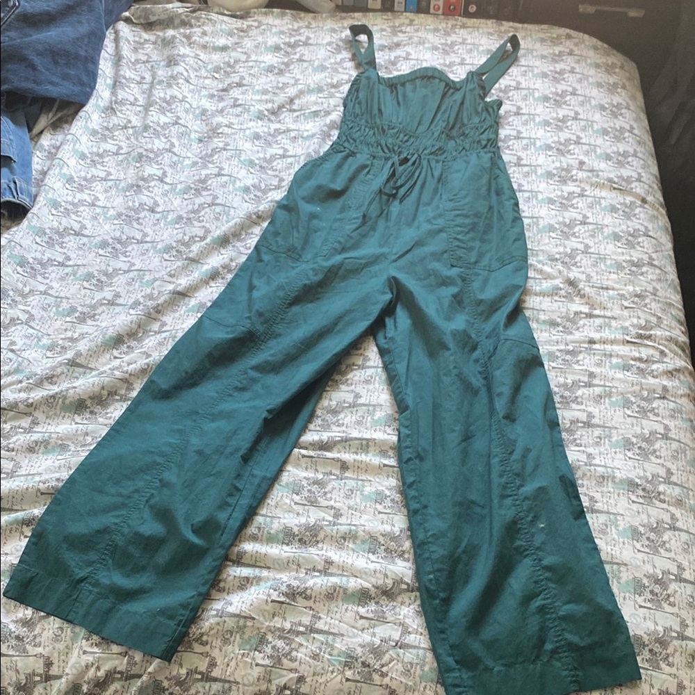 Her Universe Green Jumpsuit Adjustable Straps Wide Leg